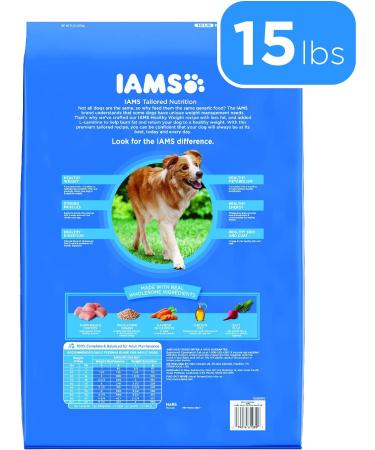 Iams Chicken Adult Dry Dog Food 15lb - Healthy Weight Formula - Buy Online on GoSupps.com