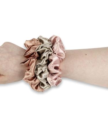 SLKI Premium Silk Hair Scrunchies - Soft Gentle Oversized Frizz-Reducing Hair Ties | Mulberry Silk | Stylish & Durable - Buy Online on GoSupps.com