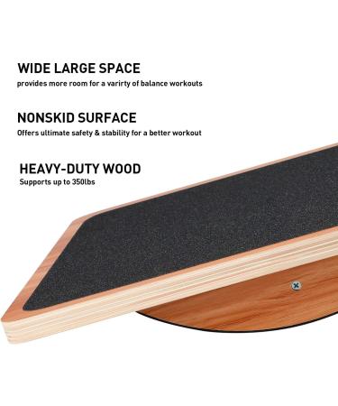 P&BEXC Wooden Balance Board for Core Strength Training - Anti-Slip Roller Board for Office/Home - Buy Online on GoSupps.com