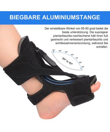 Supegear Plantar Fasciitis Night Rail Set - Adjustable 3-Strap Foot Support with Massage Ball & Foot Vaults for Flat Feet & Achilles Tendon Relief - Black - Buy Online on GoSupps.com