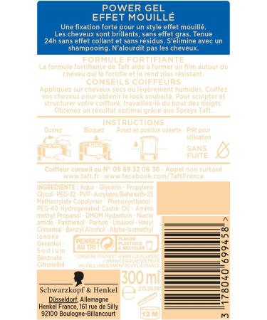 Taft - Power Gel Wet Effect Styling Gel - 300 ml - Buy Online on GoSupps.com