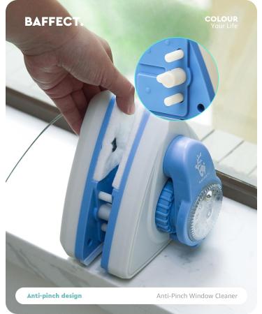 Baffect Anti-Pinch Double-sided Window Cleaner for Single & Double Glass Windows (3-30 mm) - Magnetic, Adjustable with Easy-grip Handle - Buy Online on GoSupps.com