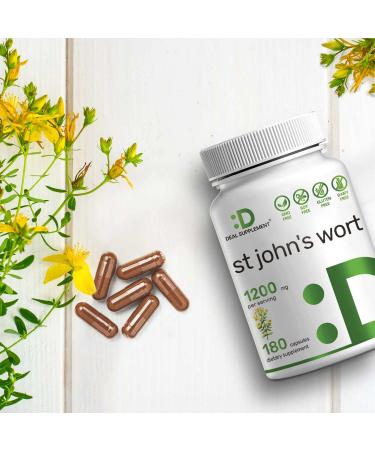 St. John's Wort 1200mg 180 Capsules | 3600mcg Hypericins | Mood Support Supplement - Buy Online on GoSupps.com