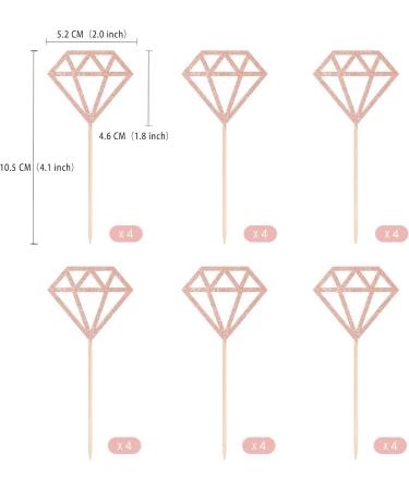 diamond cupcake topper 025 (24 pcs Diamond RoseGold) 24 pcs Diamond Rosegold - Buy Online on GoSupps.com