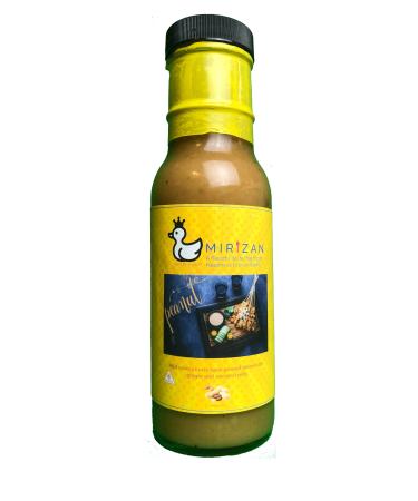 Mirizan Peanut Sauce with hint of Barbecue BBQ Flavor 8 fl oz Ready to Eat with American Asian Recipe Vegan Friendly Low in Calories Savory Flavor | Use for Salad Dressing Chicken Marinade Grilling Lettuce Wrap