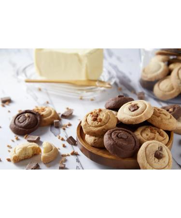 Blue Stackable Shortbread Tin of Mary Macleod's Shortbread Handcrafted Premium All-Butter Assorted Shortbread Cookies | 2 Layers | 48 Assorted Shortbread Cookies 960g | Assorted - Classic Chocolate Crunch Dutch Chocolate and Maple Crunch - Buy Online on GoSupps.com