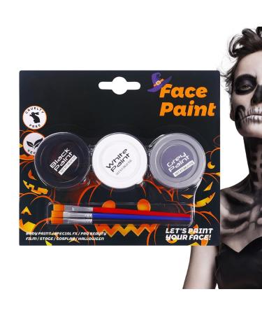 Adult Body Paint - Washable Makeup Cream | 3 Colors of Makeup for Parties Costumes Adults Women Clown Vampire Witch Skeleton