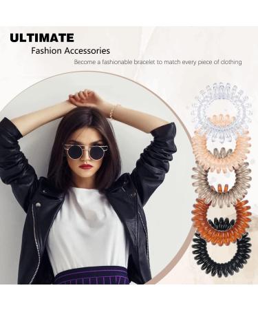 12 Pcs Spiral Hair Ties MultiColor Hair Bands No Crease Phone Cord Hair Ties No Damage Waterproof Plastic Spiral Ponytail Holder Hair Bands for Women Girls Hair Bobbles Accessories (12 Count) - Buy Online on GoSupps.com