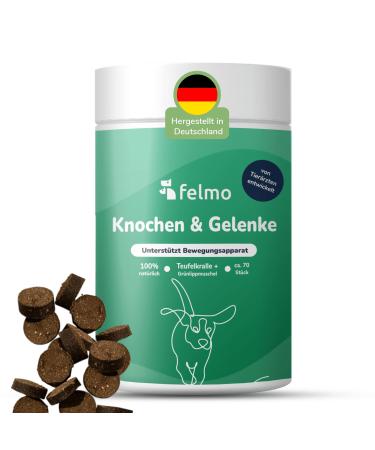 Felmo bone and joint snacks with approx. 70 treats with green lip mussel glucosamine and bow's yeast for strengthening the musculoskeletal system of your dog- grain and sugar-free - Buy Online on GoSupps.com