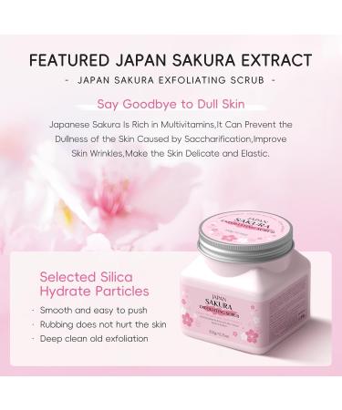 Ofanyia Sakura Exfoliating Scrub with Lactic Acid & Vitamin C Exfoliating Scrub for Smooth & Softer Skin Gentle Exfoliator Deep Cleansing Skin Moisturizing Gel 350g/12.35oz (Sakura 350g) Sakura 12.35 Ounce (Pack of 1) - Buy Online on GoSupps.com