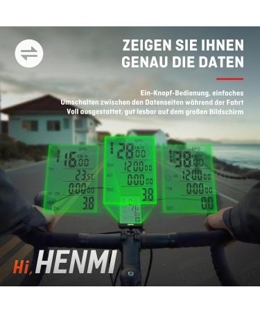 Buy Henmi Wireless Bike Computer - 3.2 Inch Waterproof Speedometer with Backlighting | International Shipping Available - Buy Online on GoSupps.com