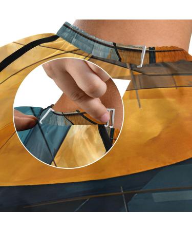 Shop Waterproof Barber Cape - Geometry Blue & Orange | Cheetah Haircut Bib for Men & Women | Unisex Hair Cutting Cape - Buy Online on GoSupps.com