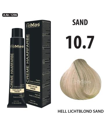 Femmas 3x Light Light Blonde Sand 10.7 Hair Color - Professional Cream with Argan Oil & Keratin - Permanent Tinting for Radiant Results - 100ml 3 Pack - Buy Online on GoSupps.com