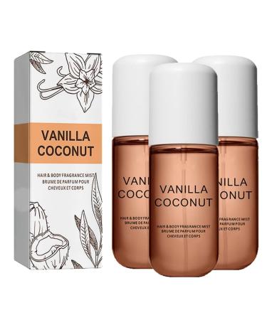 Vanilla Coconut Perfume Vanilla Skin Perfume Vanilla Coconut Hair And Body Perfume Vanilla Coconut Hair And Body Perfume Spray (3pcs)