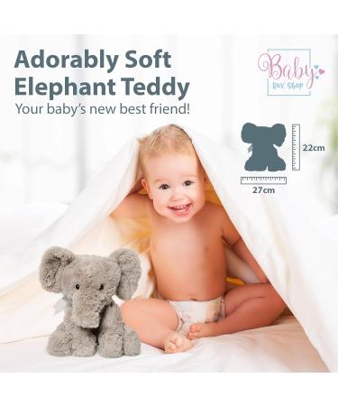 Elephant Teddy Bear Soft Toy - Plush Baby Gift for Christenings, Showers, Birthdays, and Christmas - Grey - Buy Online on GoSupps.com