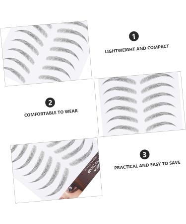 POPETPOP 12 Sheets waterproof eyebrow stickers eyebrow water transfer artificial eyebrows false eyebrows for 1 count (Pack of 1) Black - Buy Online on GoSupps.com