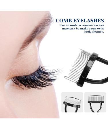 4PCS Mascara Fan Brush Set - Multifunctional Clump Eyelash Comb & Separator for Perfect Lashes | Scalloped Folding Lash Wand Tool for Upper & Lower Lashes - Buy Online on GoSupps.com