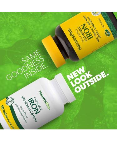 Nature's Plus Chewable Iron Cherry Flavor - 90 Tablets | Enhance Energy & Health - Buy Online on GoSupps.com