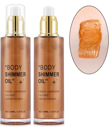 Face Body Luminizer Lightweight Texture Rapid Absorption Multipurpose Body Highlighter Oil 100ml for Cheek Collarbone Shoulder (Golden Bronze) - Buy Online on GoSupps.com