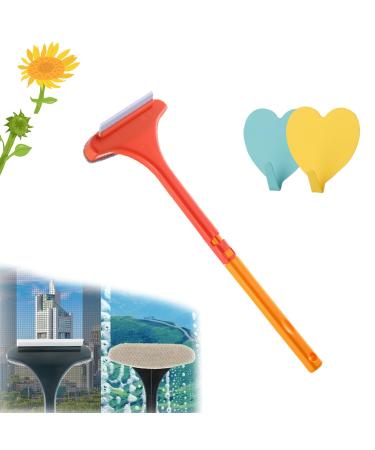 2 in 1 Mesh Cleaner Brush Realisticm Cleaning Brush 2 in 1 Multifunctional Screen Brush Glass and Screen Window Brush Window Screen Cleaning Brush Window Cleaner Tool (orange)