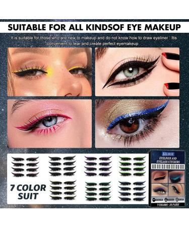 Urisgo Eyeliner Stickers - Reusable & Quick Application | 28 Pairs of Eye-Lash Stickers for Effortless Beauty - Buy Online on GoSupps.com