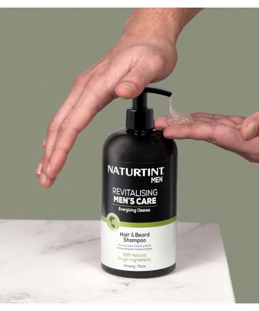 Phergal Laboratorios Natural tint Revitalizing Mens Care Shampoo for hair and beard Cleanses nourishes and revitalizes the microbiome and skin 99 natural ingredients ginseng and maca 500 ml - Buy Online on GoSupps.com