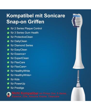 16 Compatible Whitening Brush Heads for Philips Sonicare - 8 White & 8 Black Replacement Clean Brushes - Buy Online on GoSupps.com