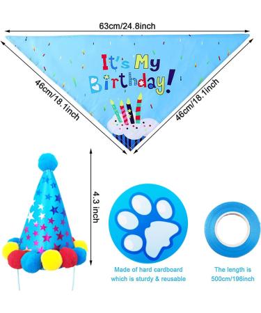 Dog Birthday Sparty Bandana Hats Set - 1st Birthday Decorations with Banner & Paw Printing Balloon - Perfect for Young Dogs! - Buy Online on GoSupps.com