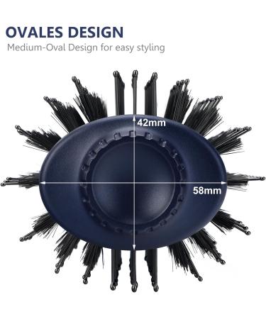 PARWIN PRO BEAUTY One-Step Hair Dryer Brush - 4-in-1 Hot Air Brush for Styling, Drying, Volumizing - 1000Watt, Prussian Blue Oval Design - Buy Online on GoSupps.com