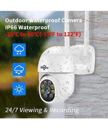 Hiseeu 2K 3MP PTZ Outdoor WiFi Camera with Auto Tracking, Color Night Vision, Motion Detection - Wireless Camera System Compatible - Buy Online on GoSupps.com