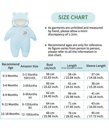 Vine Baby Hooded Fleece Romper Snowsuit Blue 0-3 Months | Infant Footed Jumpsuit Outfit - Buy Online on GoSupps.com