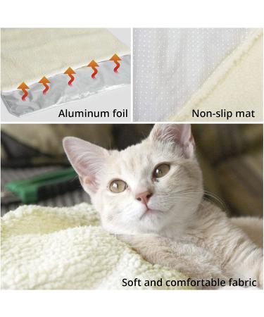 NICREW Self-Heating Pet Pad | Convertible Cuddle Bed for Cats and Dogs | Machine Washable Electric-Free Heating Mat | Thermal Dog Blanket - White, Medium 25 x 19 - Buy Online on GoSupps.com