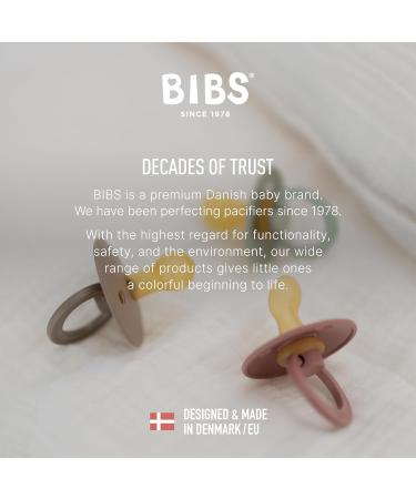 BIBS Colour Symmetrical Dummy 2-Pack | BPA-Free Natural Rubber Pacifier | Made in Denmark | Ages 0-6 Months | Iron & Baby Blue - Buy Online on GoSupps.com