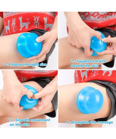 Silicone Cupping Therapy Set - Strong Suction for Myofascial Massage & Pain Relief - 4 Sizes, Professional & Home Use - Buy Online on GoSupps.com