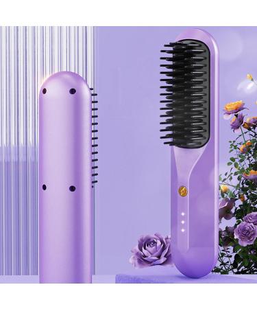 1/2 Cordless Hair Straightening Comb - Portable Ionic Brush with 3 Heat Settings | USB Rechargeable Anti-Scald Straightener for Curly Hair - Buy Online on GoSupps.com
