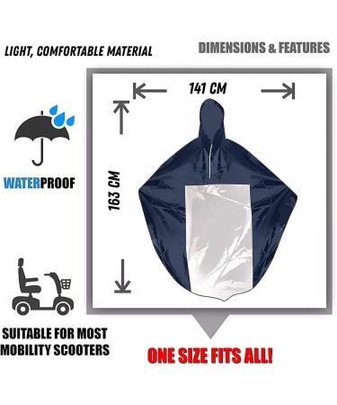 Universal Waterproof Rain Poncho for Mobility Scooter Large Windproof Rain Protector Scooter Cape Hooded Raincoat Wheelchair Rain Cover - Buy Online on GoSupps.com