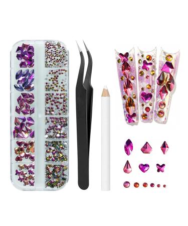 MAEXUS Pink Glass Rhinestones for Nail Art