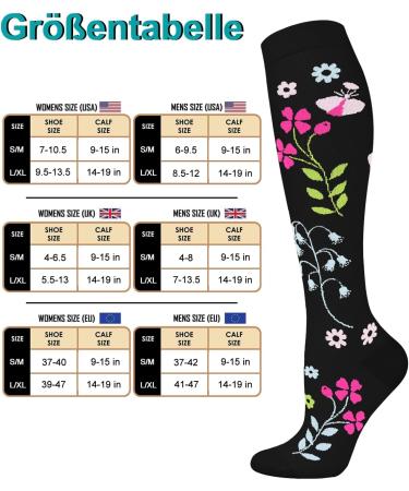 Blongw Compression Stockings for Men - 6 Pairs Knee Support Socks for Travel Sports & Flight - L-XL Assorted - Buy Online on GoSupps.com