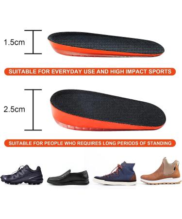 MUEUSS Gel Heel Cups for Heel Pain Relief - Height Increase Insoles for Achilles Tendonitis - Invisible Heel Cushion Inserts 3.5cm - Buy Online on GoSupps.com