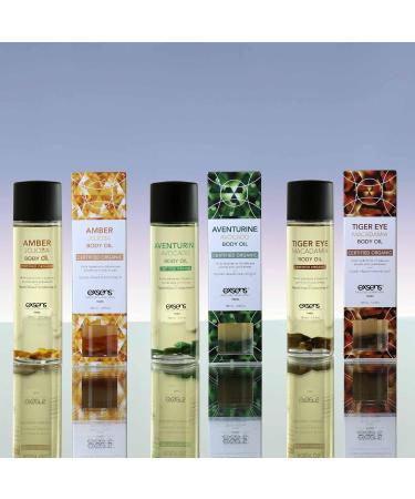 EXSENS Amber Jojoba Crystal Infused Body Oil - Organic Vegan Paraben Free Moisturizer for Skin & Hair (100ml - Buy Online on GoSupps.com