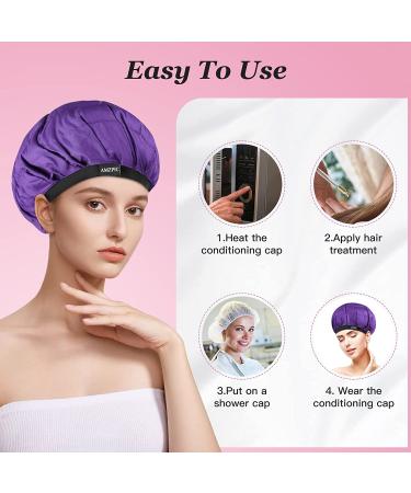 Second Generation Cordless Deep Conditioning Heat Cap - Microwavable and Safe for Hair Steaming - Flaxseed Interior for Maximum Heat Retention - Purple - Buy Online on GoSupps.com
