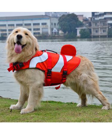 Xiaoyu dog vest adjustable life jacket for pets for dogs swimming jacks for newbies for newbies for pets for pets water safety at the pool beach boat ride red l l red red