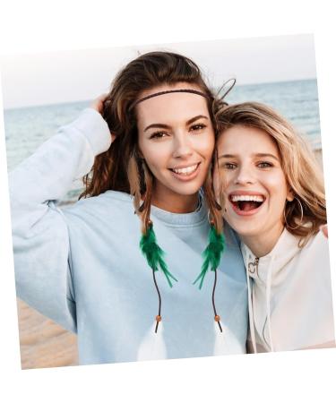 MERRYHAPY Feather Headband Women Bohemian Headband Hair Accessories Hair Accessories Hair Ties Feather Head Chain Peacock Headpiece Party Headband Earring Folk-custom Women's - Buy Online on GoSupps.com