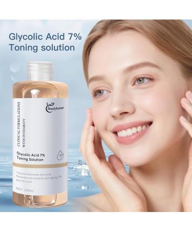 Glycolic Acid 7% Toning Solution - Gently Exfoliates Smooths Skin Texture Improvement Visible Clarity & Also Addressing Uneven Tone Reveal Radiant Skin 8.12 fl oz*2 Bottles - Buy Online on GoSupps.com