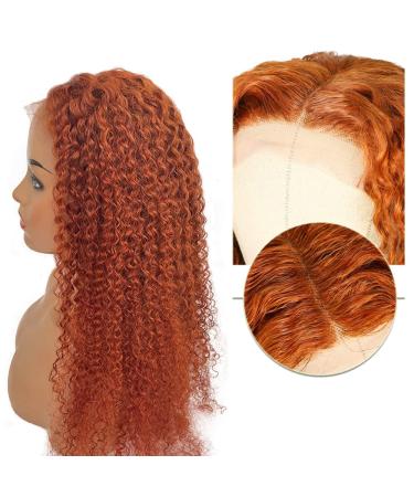 24 Inch Ginger Orange Water Wave Human Hair Lace Front Wig | 10A Brazilian Virgin Hair | Pre plucked with Baby Hair | 150% Density | Remy Hair Wig for Women - Buy Online on GoSupps.com