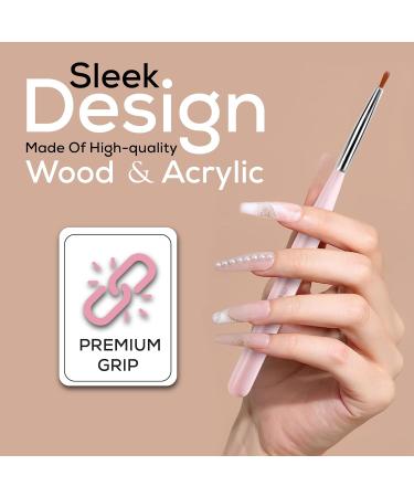 Glow 20 Piece Nail Art Brushes and Dotting Tools Kit - Premium Quality for Beginners & Professionals - Wooden Handle - Pink - Buy Online on GoSupps.com