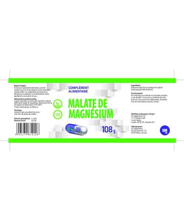 Magnesium Malate 2000mg per serving 180 Vegetable Capsules Tested by a Third Party Laboratory Gluten Free and GMO Free - Buy Online on GoSupps.com