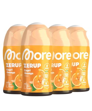 More Zerup Capri Orange 4 x 65 ml for up to 32 l finished drink sugar -free syrup with real fructure extracts vegan zero calories - made in Germany 4 x Capri orange
