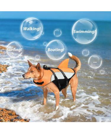 Buy Alagirls Adjustable Dog Life Jacket Vest - Pet Lifeguard for Swimming Sizes M (48-58cm) - Orange & Gray - Buy Online on GoSupps.com