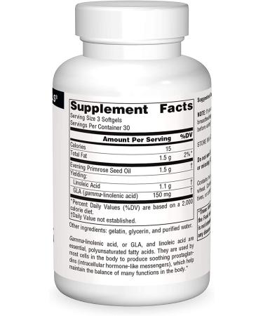Source Naturals Evening Primrose Oil 500mg Softgels - Hexane-Free, Cold-Pressed, 90 Count - GLA Yield 50mg - Pack of 1 - Buy Online on GoSupps.com